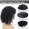 Hair Wigs Synthetic Short Afro Kinky Curly Wig for Women Natural Fluffy Black Daily Cosplay Halloween Party 240306