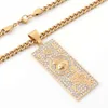 Ädla och eleganta 18 K guldkedjans halsband Anpassad graverad halsband Moissanite diamanthalsband Hiphop smycken