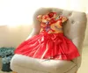 Retail Girls Dress New Year Chinese Style Dragon Red Dress for Baby Girl Princess Party Dress Kids New Year Gift Children Clothing4352780