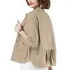 Vestes pour femmes Mode mince court printemps automne manteau femme 2024 été chemises de protection solaire veste décontracté hauts vêtements résistants au soleil