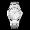 Belle montre-bracelet AP Watch Royal Oak Series 15510ST en acier de précision avec plaque blanche pour homme, mode, loisirs, affaires, sport, montre de luxe mondiale, ensemble complet