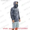 Casual overhemden voor heren Zomer Pelagische prestaties Vissen Shirts Heren met lange mouwen Uv-bescherming Masker Vissen Shirts met capuchon Upf 50+ Wandelkleding L240306