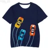 T-shirts T-shirts 2-8T voiture impression enfant garçons t-shirt enfant en bas âge enfant vêtements d'été à manches courtes haut infantile mignon t-shirt décontracté coton enfants t-shirt tenue 240306