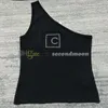 One Shoulder Vest Women Shiny Rhinestone Vests Designer Yoga T Shirt Party Sexy Tanks Top