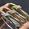 Hot Tiffay V Gold High-End Knot Armband 925 Silver 18K Rose T GU Ailing samma stil SAWC