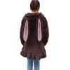 여자 후드 kawaii 따뜻한 푹신한 퍼지 또는 베어 이어 드레스 까마귀 스웨터 재킷 탑 달콤한 봉제 후드 셔츠 코트