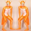 OrangeWhite Lycra Spandex Fox Catsuit Costume Unisexe Tenue Complète Sexy Femmes Hommes Collants Body Costumes Retour Zipper Halloween Pa3563447