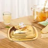 Plates European Butter Dish Keeper Contemporary Container Covered Tray