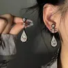 Boucles d'oreilles pendantes Vintage strass noir luth chinois goutte pour femmes charme créatif esthétique accessoires ethniques à la mode