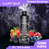 Original Happ Bar 12000 Puff Disposable E Cigaretter 0.8Ohm Mesh Coil 20 Ml Puff 12K 2% 5% Vape Pen Screen Dispaly 10 smaker redo att levereras i EU -lager