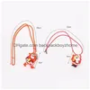 Decorazioni natalizie Christmas Light Up Lampeggiante Collana Decorazioni Bambini Glow Cartoon Babbo Natale Pendent Party Led Toys Suppli Dhu8V