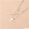 Pendant Necklaces Fashion Tiny Heart Pendant Necklace For Women Trendy Simple Gold Sier Color Chain Choker Girls Party Jewelry Gift Dr Dhm2G