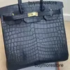 Bolsa de couro personalizada hac 50cm estilo handswen artesanal de alta qualidade hac 40cm artesanal couro genuíno versão personalizada homem bolsa de crocodilo fosco totalmente stitc