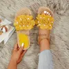 Slippers Outdoor new straight line womens hemp rope bottom beaded flower fashion casual ladies wearing flat bottomed flip flopsH240306