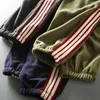 Men's Pants Thickened Fleece Contrast Color Bound Feet Casual Seatpants Streetwear Elastic Waist Loose Sports