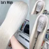 Perucas de cabelo Lus 'Perucas Sintéticas Peruca de Renda Cabelo Liso Peruca Dianteira de Renda Natural Linha Fina Platina Loira Perucas Para Mulheres Ccosplay Uso Diário 240306