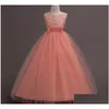 Vestidos para meninas Vestidos para meninas Oferta especial - lindo laço decorado longo vestido de flor para meninas/vestido infantil/vestido de desempenho de princesa Dh7Ok