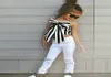 Moda dziewcząt garnitur w paski spodnie 2 sztuki Zestaw bez ramiączek Dzieci Bowknot Hole White Jeans Girls Ubranie Set6416183