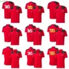 Ywcs Men's Polos Mens and Womens F1 Team T-shirt Polo Suit Four Seasons Formula One Red Racing Suit Official Customizable