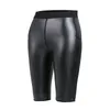 Men Leather Stretchy Casual Biker Club Party Pants Body Shaper Waist Trainer High Waist Leggings Fitness 5pts Pants with Pockets 240220