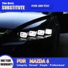 자동차 스타일링 주간 달리기 라이트 스트리머 회전 신호 자동 부품 Mazda 6 LED 헤드 라이트 어셈블리 04-12 전면 램프 하이빔