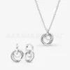 Collana in argento sterling 925 con cuore sublime, simbolo eterno, collana con clavicola, semplice e versatile set di orecchini con fiocco di neve per donna