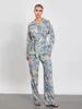 Dames Nachtkleding Damespyjamasets Bloemenprint Lange mouwen Button Down Shirt en broek Pjs-set Zacht 2-delig Loungewear