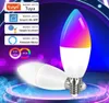 Modules d'automatisation intelligente Tuya Wifi LED Ampoule E14 RGB CW Lampe à intensité variable Commande vocale Magie 7W Bougie Fonctionne avec Alexa Google Home Ass8880296