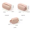 Cosmetic Bags Small Makeup Bag PU Leather Striped Portable Travel Pouch Organizer With Handle Cute For Women And Girls