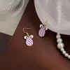 Dangle Earrings 1Pair Easter And Egg Striped Alloy Hoop Earring Heart Beaded