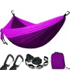 Camp Furniture Outdoor Portable Hammock 2-3 Person Solid Color Parachute Camping Survival Garden Swing Leisure Travel