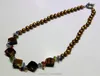 Pendants YINANYIMEI Brown Freshwater Pearl And Beautiful Crystal Necklace 6X7mm 19INCH