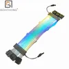 Cabos de computador Cabo de extensão PSU RGB 5V ARGB ATX 24Pin 3pcs GPU 8Pin Triple Streamer PCI-E 6 2Pin Dual Rainbow Cord Sync PC Case