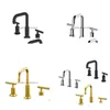 Bathroom Sink Faucets Basin Faucet Solid Brass Chrome Or Gold Black 3 Pcs Set 2 Handles Tap Bf022G Drop Delivery Home Garden Homefavor Dhowm