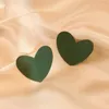 Boucles d'oreilles pendantes en forme de cœur pour femmes, rouge, vert, kaki, Vintage, grand Spray mignon en métal, amour, bijoux coréens, 2024