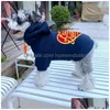 Designer Dog Clothes Brand Aparel Capuz de algodão Sweater macio com luxo Padrão de coração Pet Winter Casat clima frio para Drop De Dhyvc