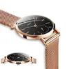 Reloj Mujer mode montre à quartz femmes noir décontracté dames robe montres or rose maille en acier inoxydable femme horloge Uhr Y19274d