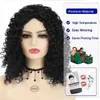 Perruques de cheveux synthétiques noir longue perruque bouclée profonde pour les femmes coiffure naturelle moelleuse quotidien Cosplay Halloween résistant à la chaleur 240306