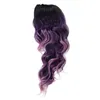 Парики из синтетических волос, черный, фиолетовый, парик с эффектом омбре, длинные объемные волны, естественная водная прическа, сексуальная женская прическа для женщин, косплей 240306