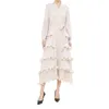 Casual Dresses Miyake' 2024 Autumn High End 3D Embroidered Lace Tune Waist Suit Collar Slim Cardigan Dress