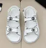 designer sandalen mode nieuwe sandaal dames dikke zool open teen schoenen veelkleurige zomervakantie dubbele vakantieschoen echt leer luxe pantoffels gewatteerde slides