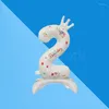 Decorazione per feste Palloncini foil giganti da 32 pollici Buon compleanno Palloncino bianco con numeri 0 1 2 3 4 5 6 7 8 9 Figure grandi Globos Baby Shower