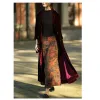 Robe Design original velours de soie véritable printemps automne dame Cardigan robe tempérament personnalité généreuse jupe longue vin rouge Noble