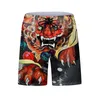 Shorts masculinos moda anime 3d impresso homens mma no gi grappling jiu jitsu kickboxing colurful ginásio calças curtas leves