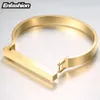 Enfashion شخصية مخصصة اسم نقاء مسطح Bar Cuff Bracelets Gold Bangle Bangle for Women Bracelets Barkles 240227