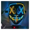 Party Masks Halloween Led Light Up Scary Mask For Festival Cosplay Costume Masquerade Parties Carnival Gift 230321 Drop Delivery Hom Dhydg