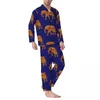 Mens abbigliamento da sonno retrò set di pigiama set di fiori stampati uomini adorabili a maniche lunghe al giorno venate a due pezzi da notte grandi dimensioni xl 2xl