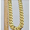 Big Guy Real 10k Gold 24mm Width Monaco Hollow Sparkling Miami Cuban Link Chain