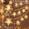 ストリングスクリスマスツリーLEDライトストリングガーランド装飾2024 Navidad Year Star Snowflake Light Decorative Fairy Room