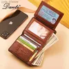 Money Clips Dante 2022 HOT Genuine Leather Men Wallet Small Mini Card Holder Male Retro Fashion Man Wallet Pocket Retro wallet High Quality L240306